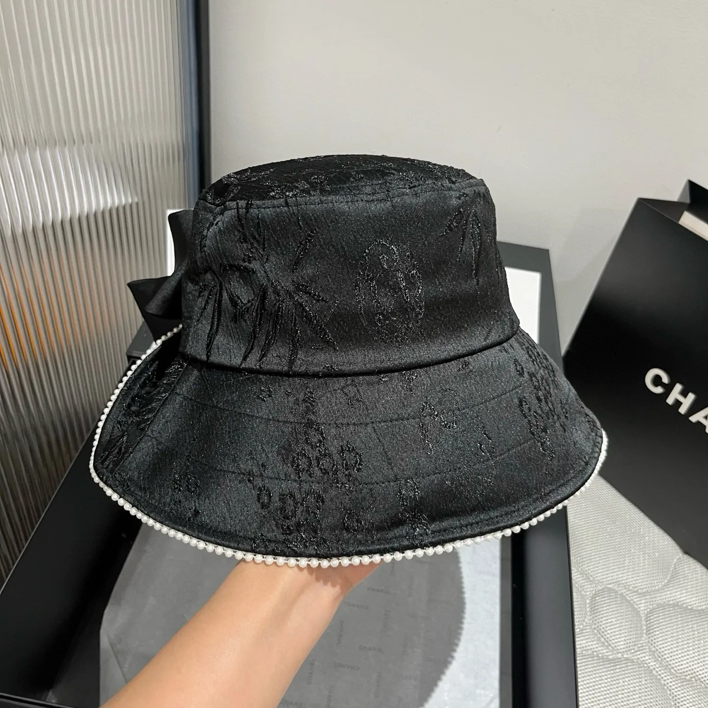 💰130¥ Chanel Chanel high-end bow bucket hat, sun hat, spring and autumn new style, head circumference 57cm