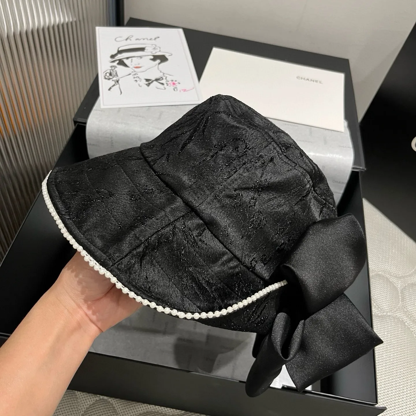 💰130¥ Chanel Chanel high-end bow bucket hat, sun hat, spring and autumn new style, head circumference 57cm