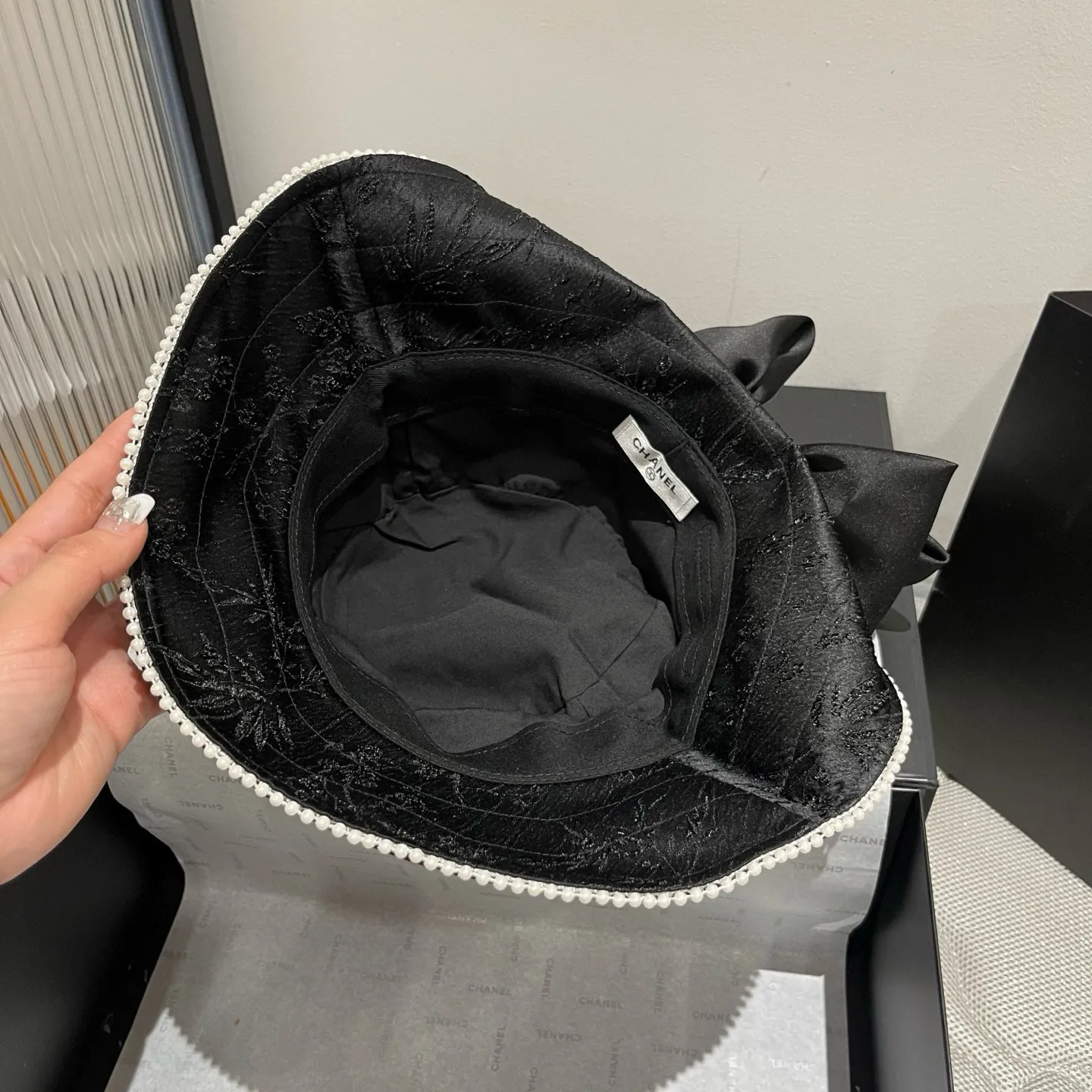 💰130¥ Chanel Chanel high-end bow bucket hat, sun hat, spring and autumn new style, head circumference 57cm