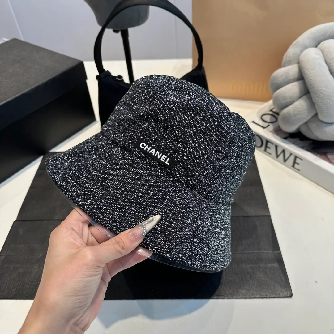 P60 Chanel large brim bucket hat, canvas hat, simple internet celebrity style, head circumference 57cm