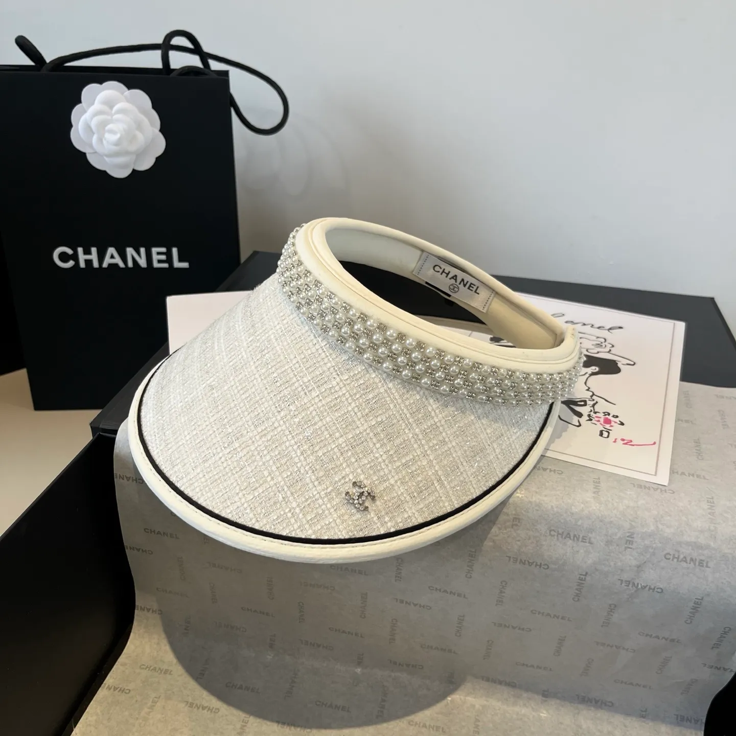 💰90¥ Chanel pearl headband, sun hat