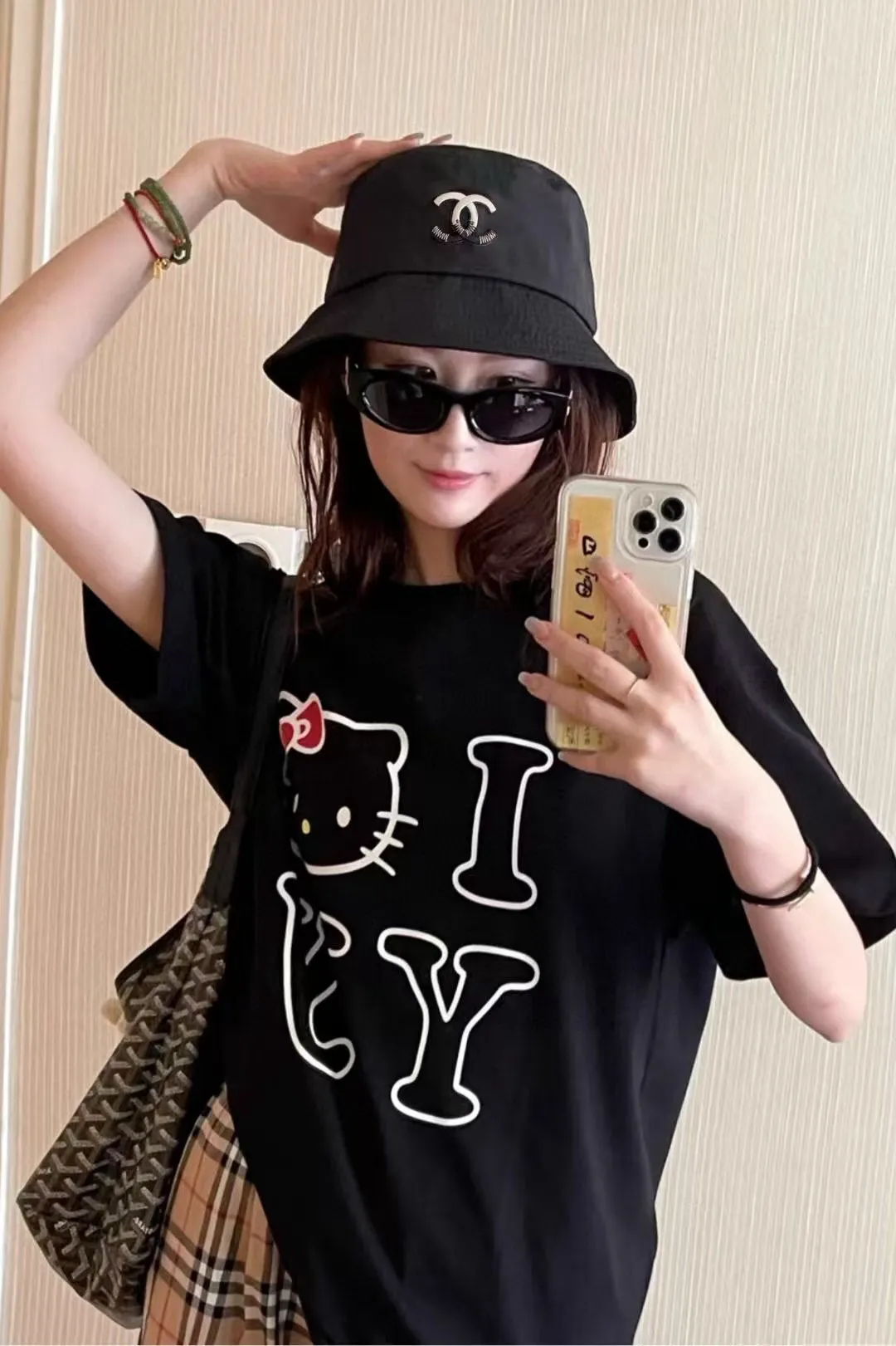 💰130¥ Chanel new satin bucket hat, embroidered double C logo, head circumference 57cm