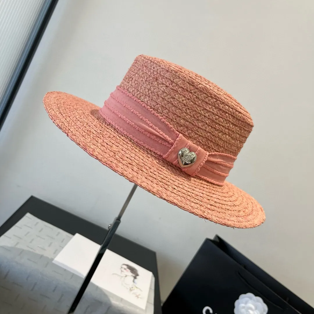 💰140¥ Chanel new raffia hat, flat top sun hat, head circumference 57cm