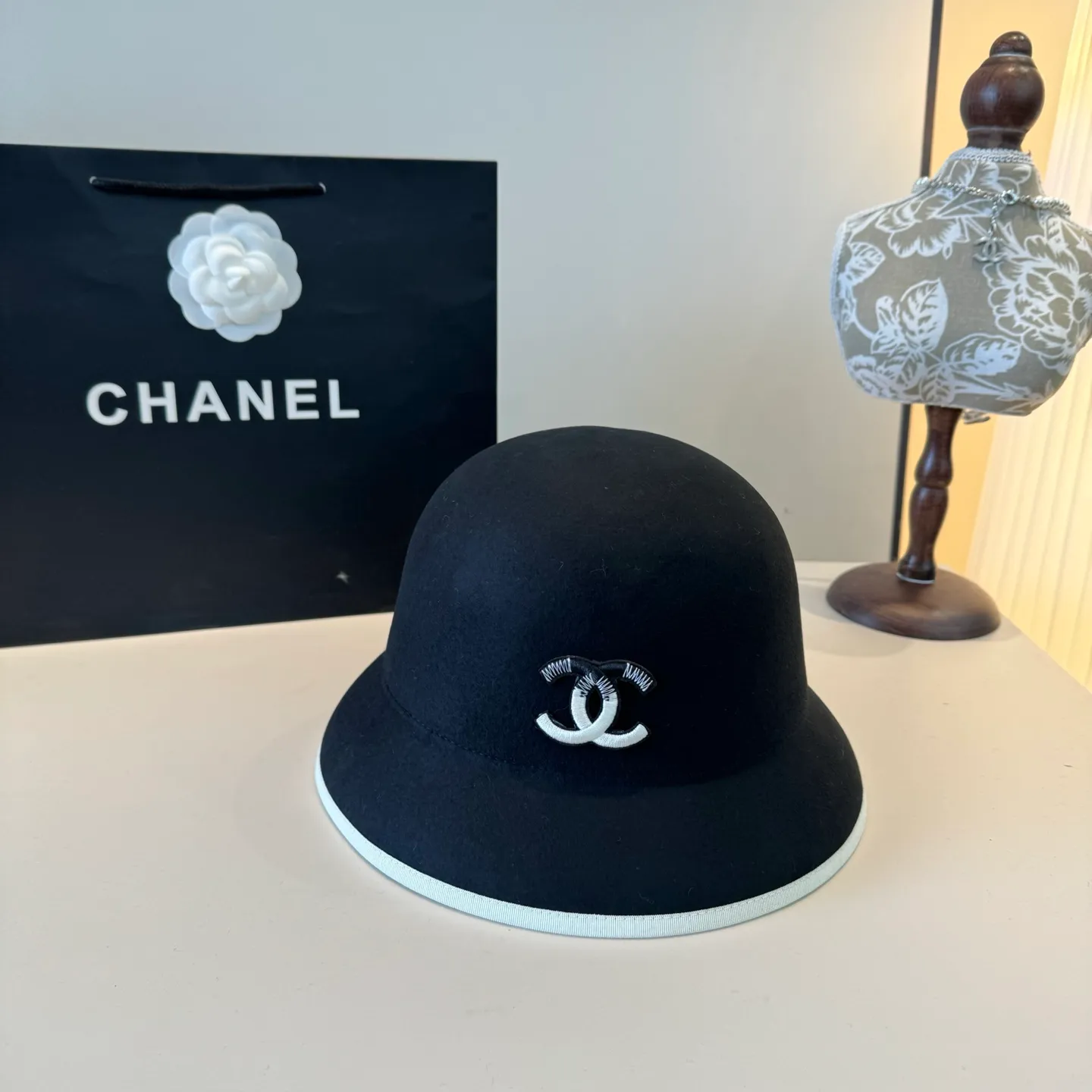 💰180¥ Chanel basin hat, 100% wool fabric 🦙%, head circumference 57cm