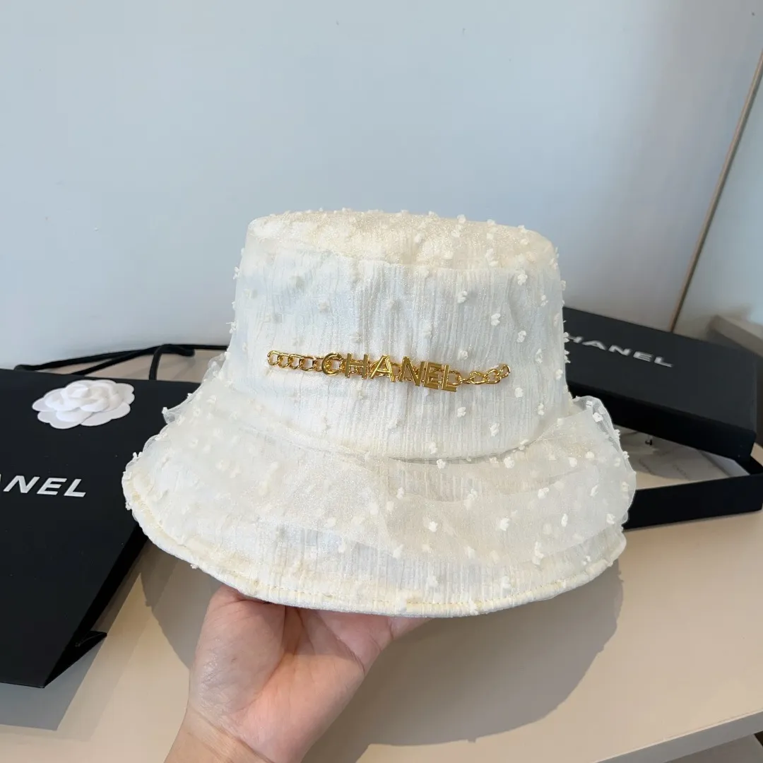 💰130¥ Chanel organza bucket hat, lightweight sun hat, head circumference 57cm