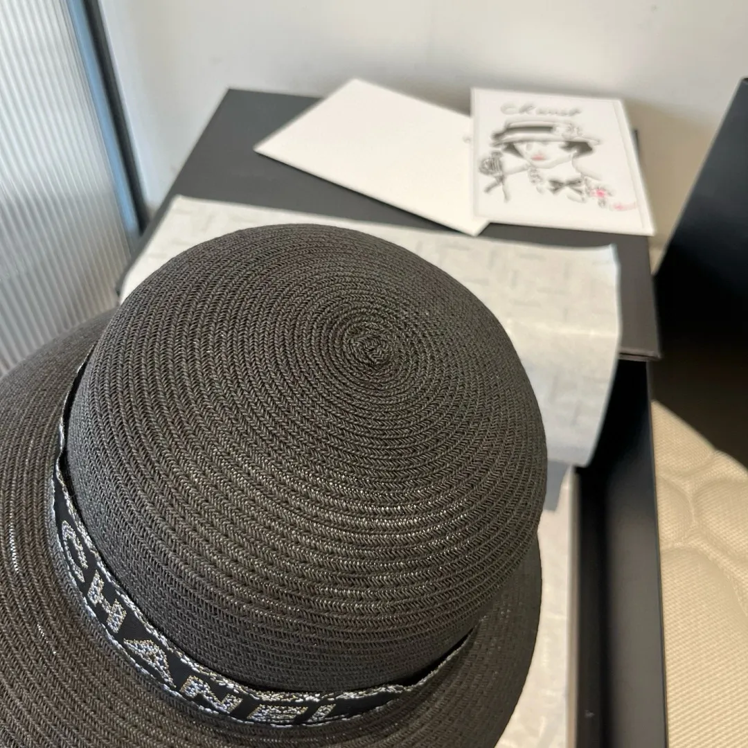 💰160¥ Chanel new straw hat, lady style sun hat, head circumference 57cm