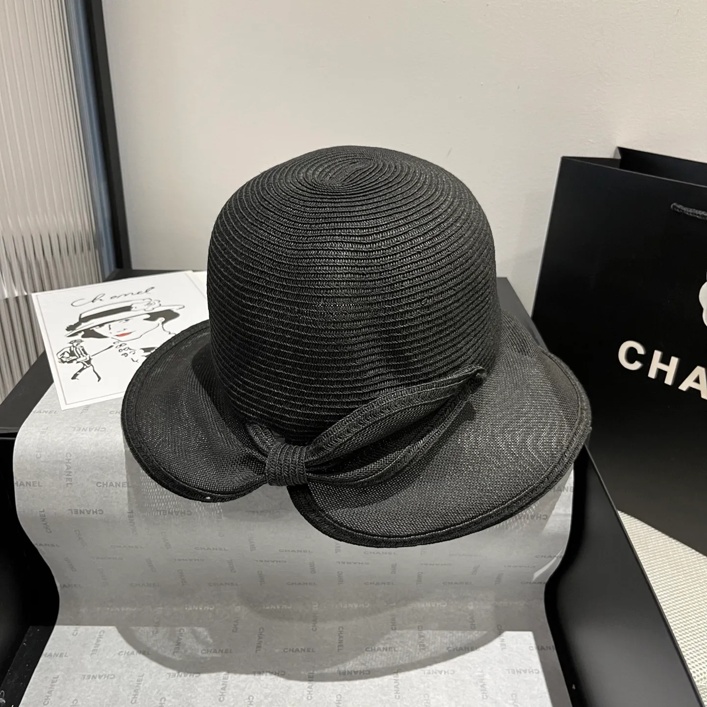 💰140¥ Chanel straw hat, advanced customization, head circumference 57cm.