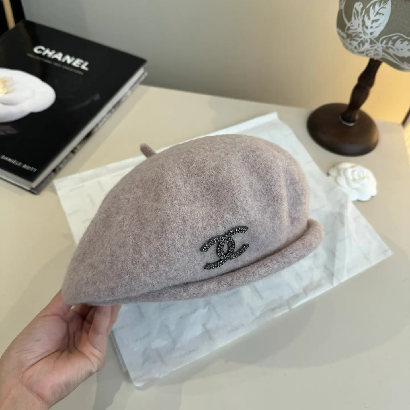 💰120¥ Chanel wool beret, pumpkin hat, 100% wool🦙 fabric, head circumference 57cm