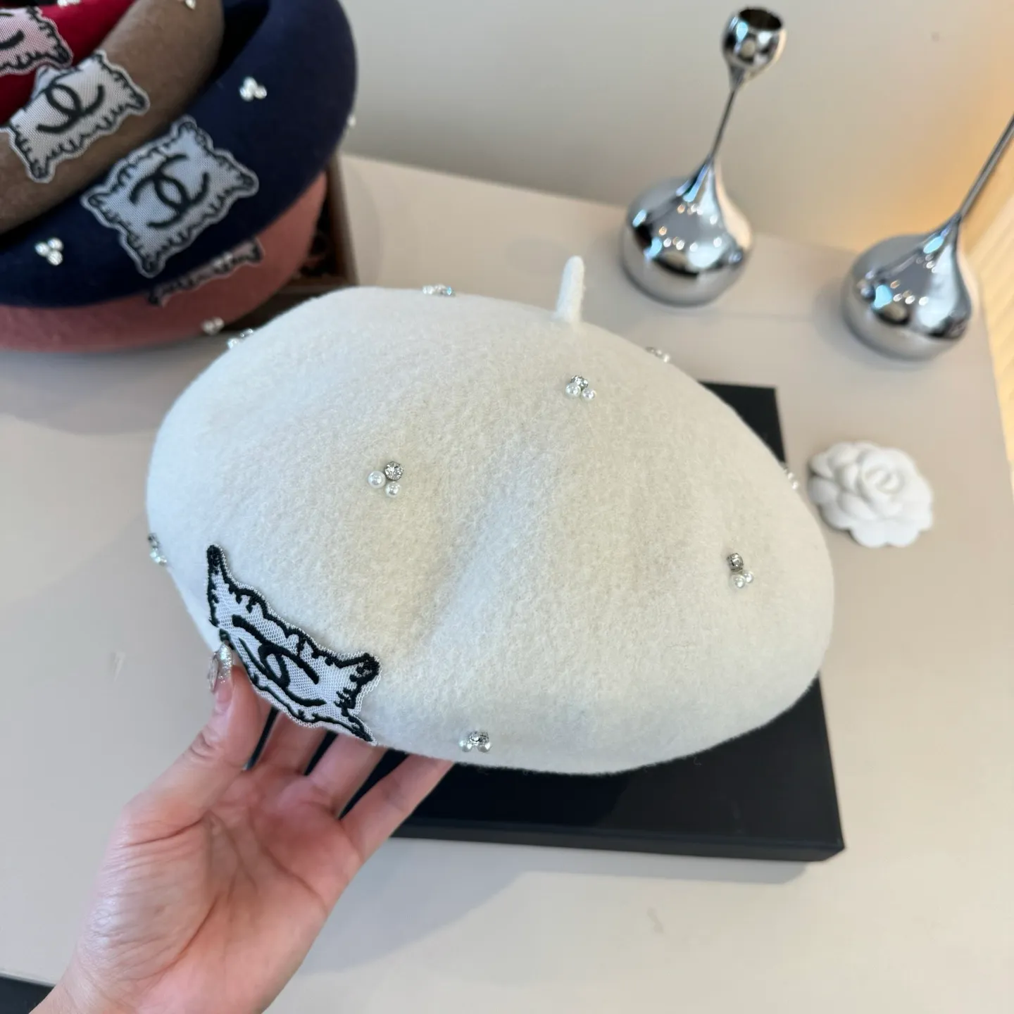💰130¥ Chanel wool beret, pumpkin hat, 100% wool🦙 fabric, head circumference 57cm