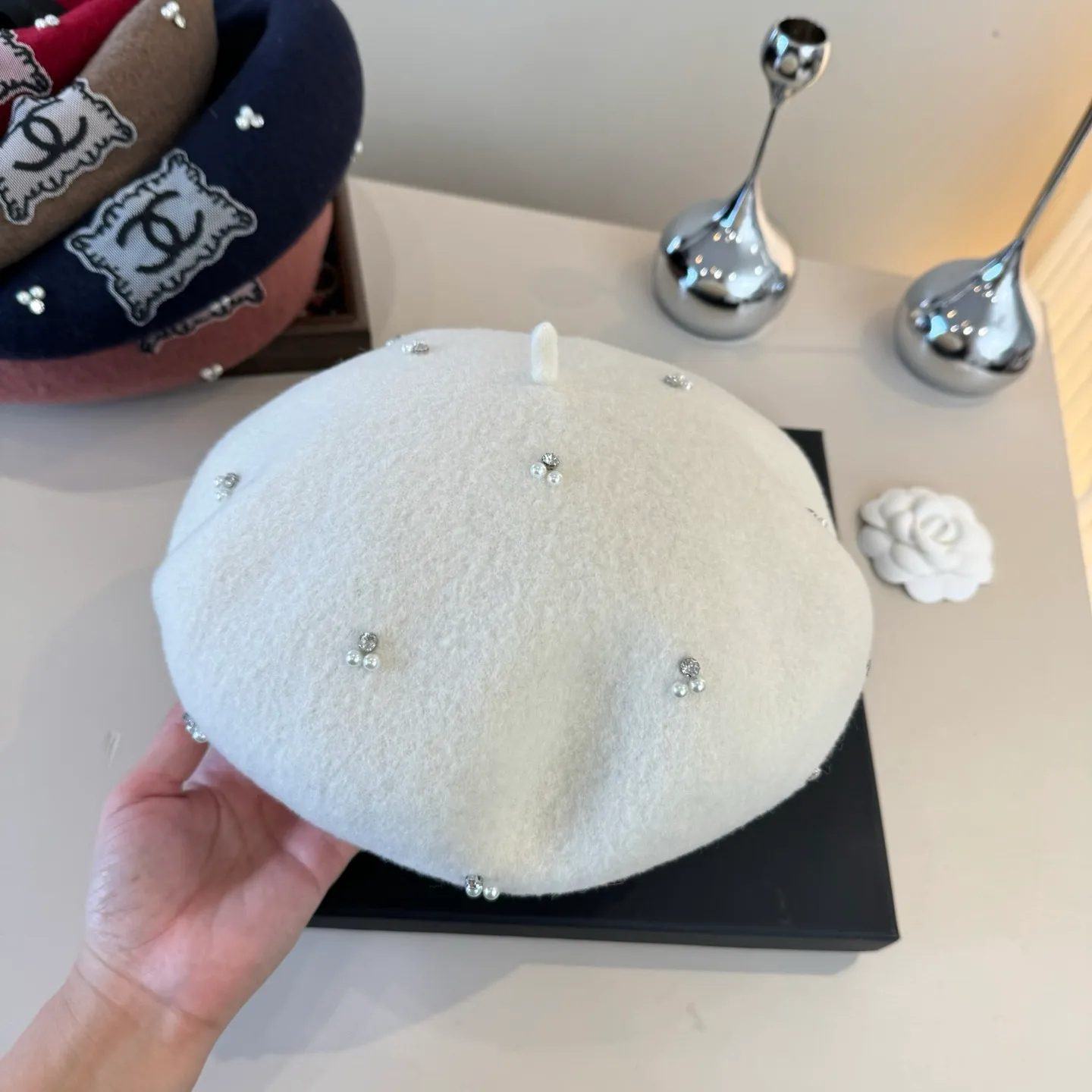 💰130¥ Chanel wool beret, pumpkin hat, 100% wool🦙 fabric, head circumference 57cm
