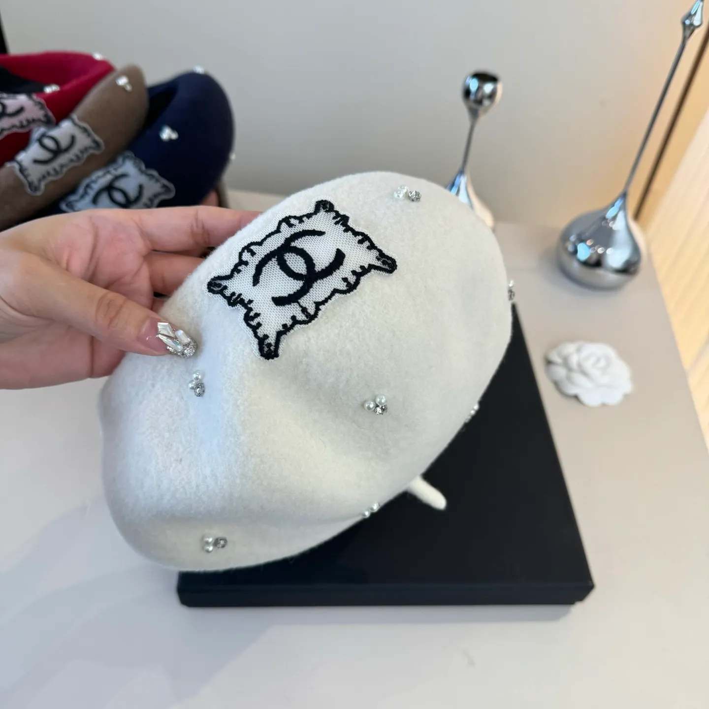 💰130¥ Chanel wool beret, pumpkin hat, 100% wool🦙 fabric, head circumference 57cm