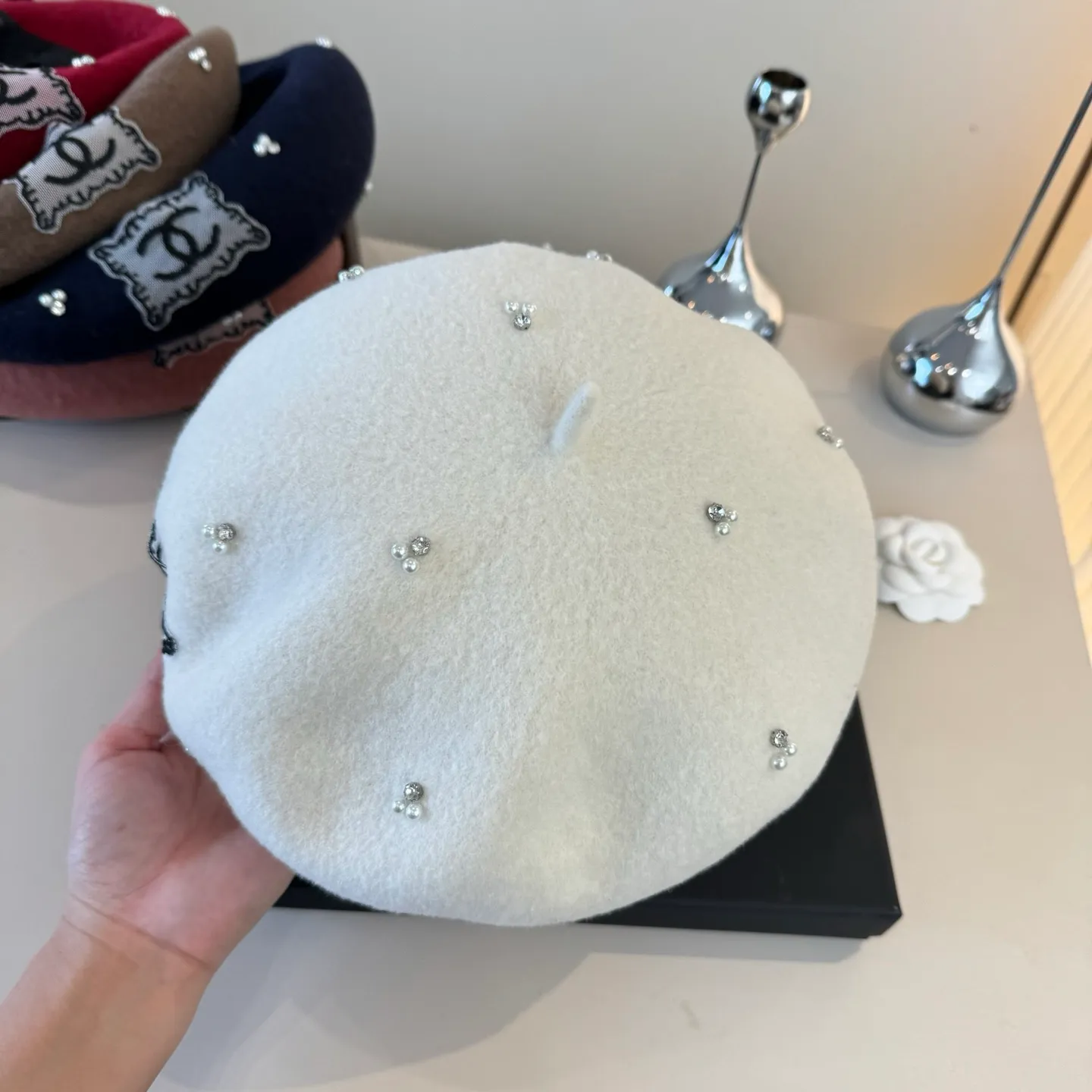 💰130¥ Chanel wool beret, pumpkin hat, 100% wool🦙 fabric, head circumference 57cm