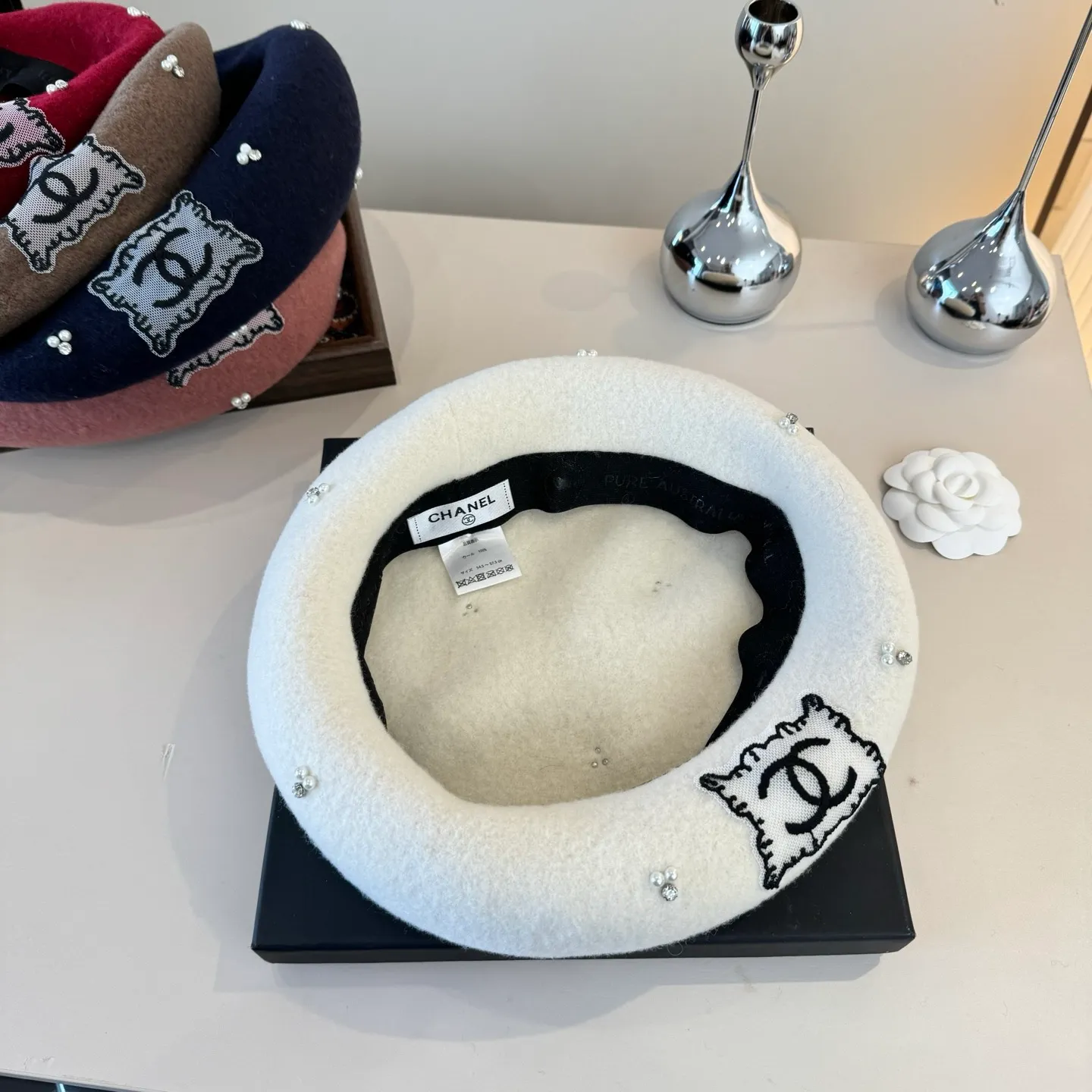 💰130¥ Chanel wool beret, pumpkin hat, 100% wool🦙 fabric, head circumference 57cm