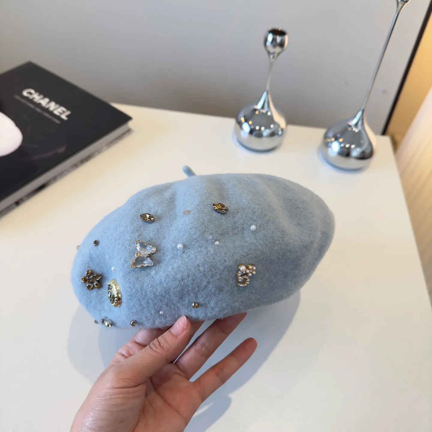 💰120¥ Chanel new wool beret, 100% wool🦙 fabric, head circumference 57cm