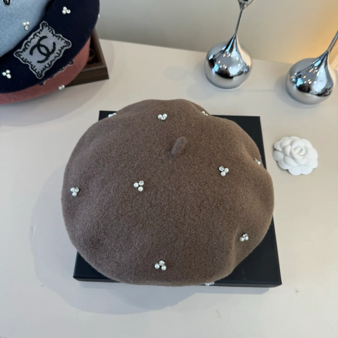 💰130¥ Chanel wool beret, pumpkin hat, 100% wool🦙 fabric, head circumference 57cm