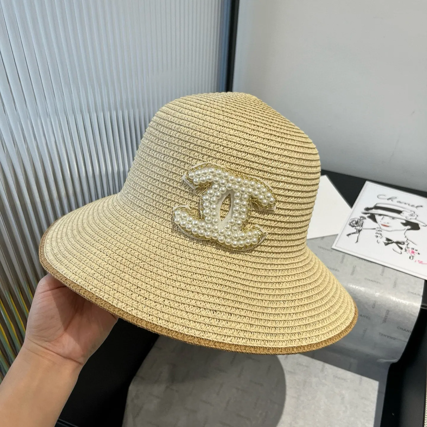 💰100¥ Chanel new straw hat, lady style, head circumference 57cm