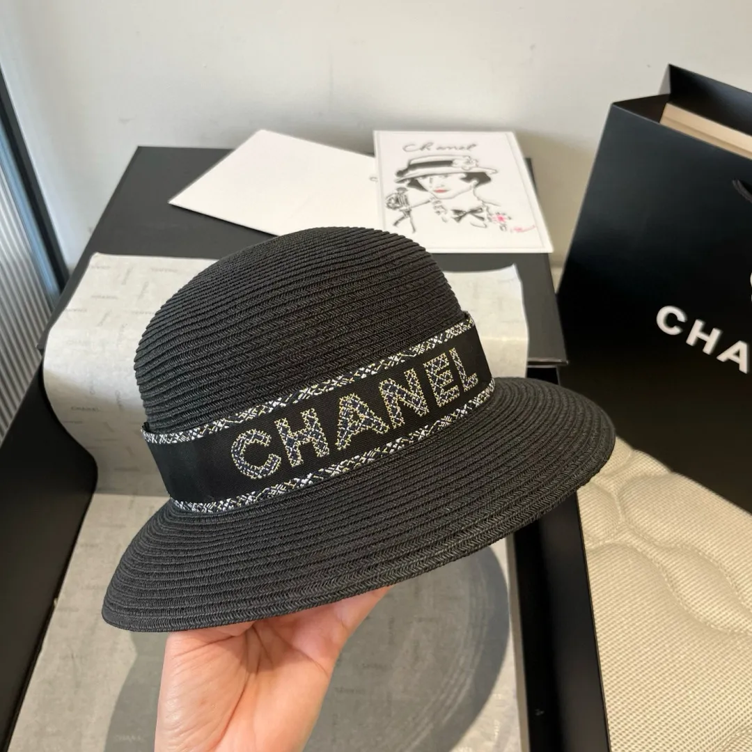 💰170¥ Chanel new straw hat, lady style sun hat, head circumference 57cm