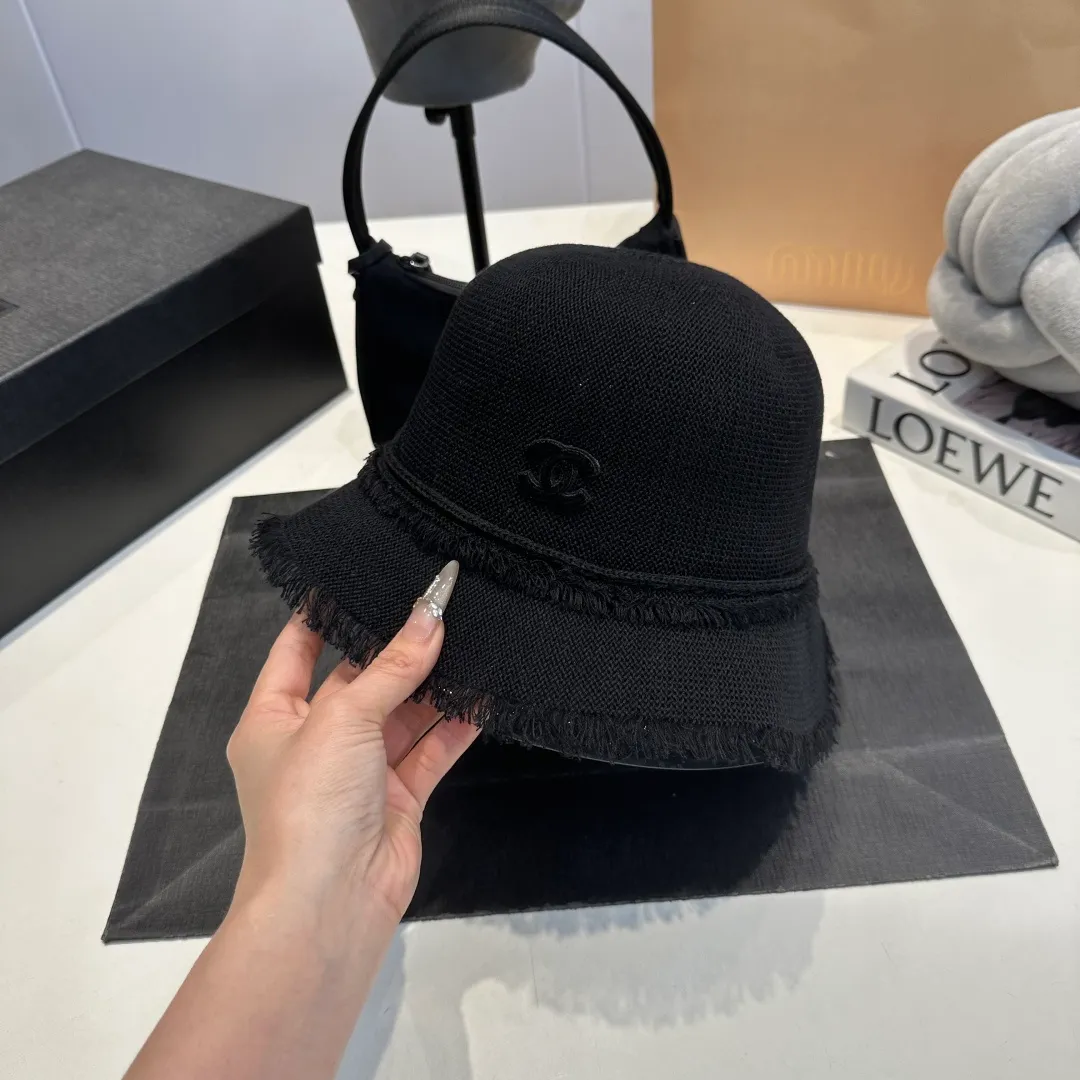 P80 Chanel handhook straw hat, sunshade straw hat, foldable, head circumference 57cm