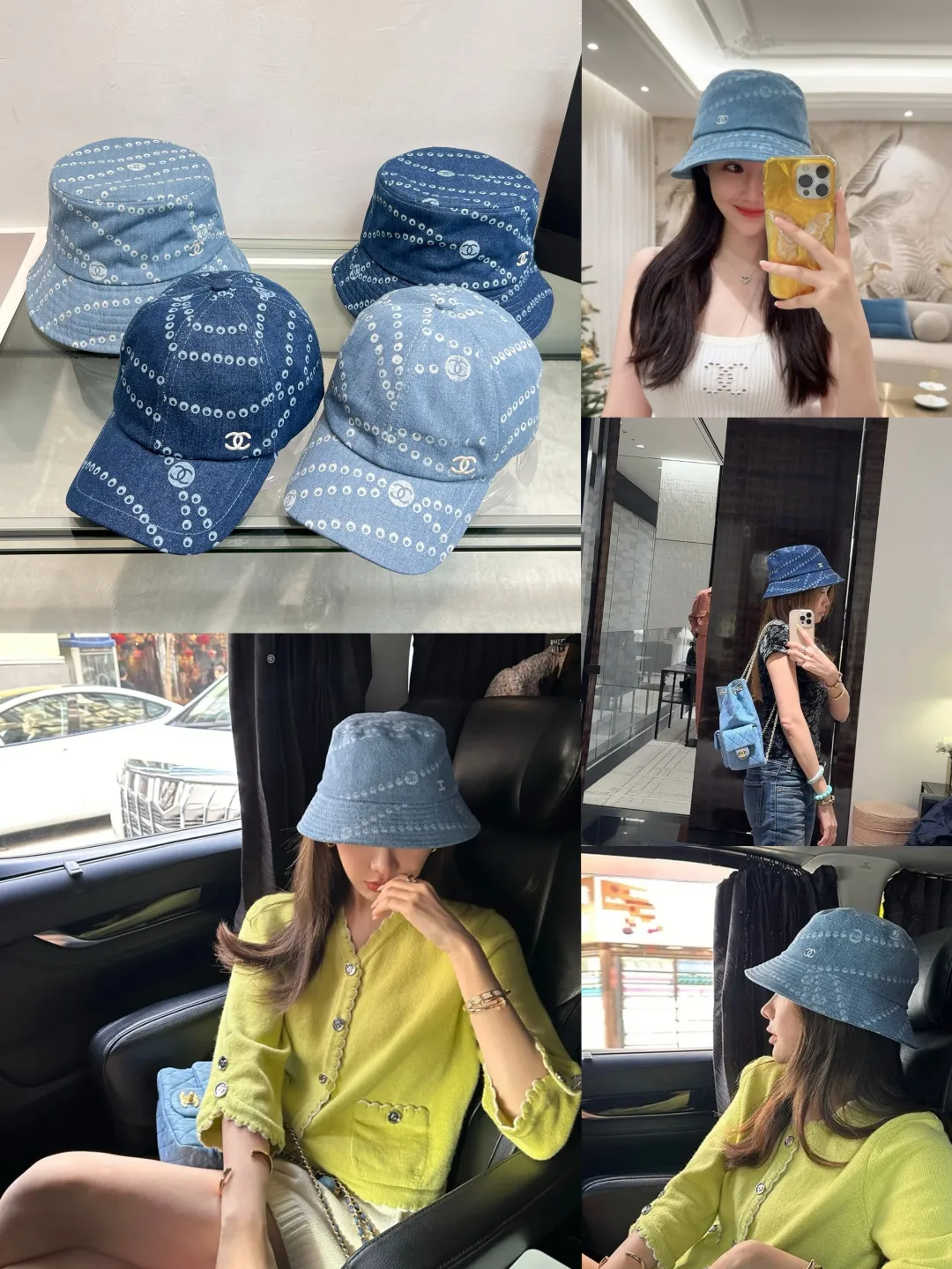 P60 Chanel/Chanel's new baseball cap has a perfect shape and can be used with various head shapes! Hepburn hood type, flatters the face shape and provides better sun protection! Head circumference:58cm