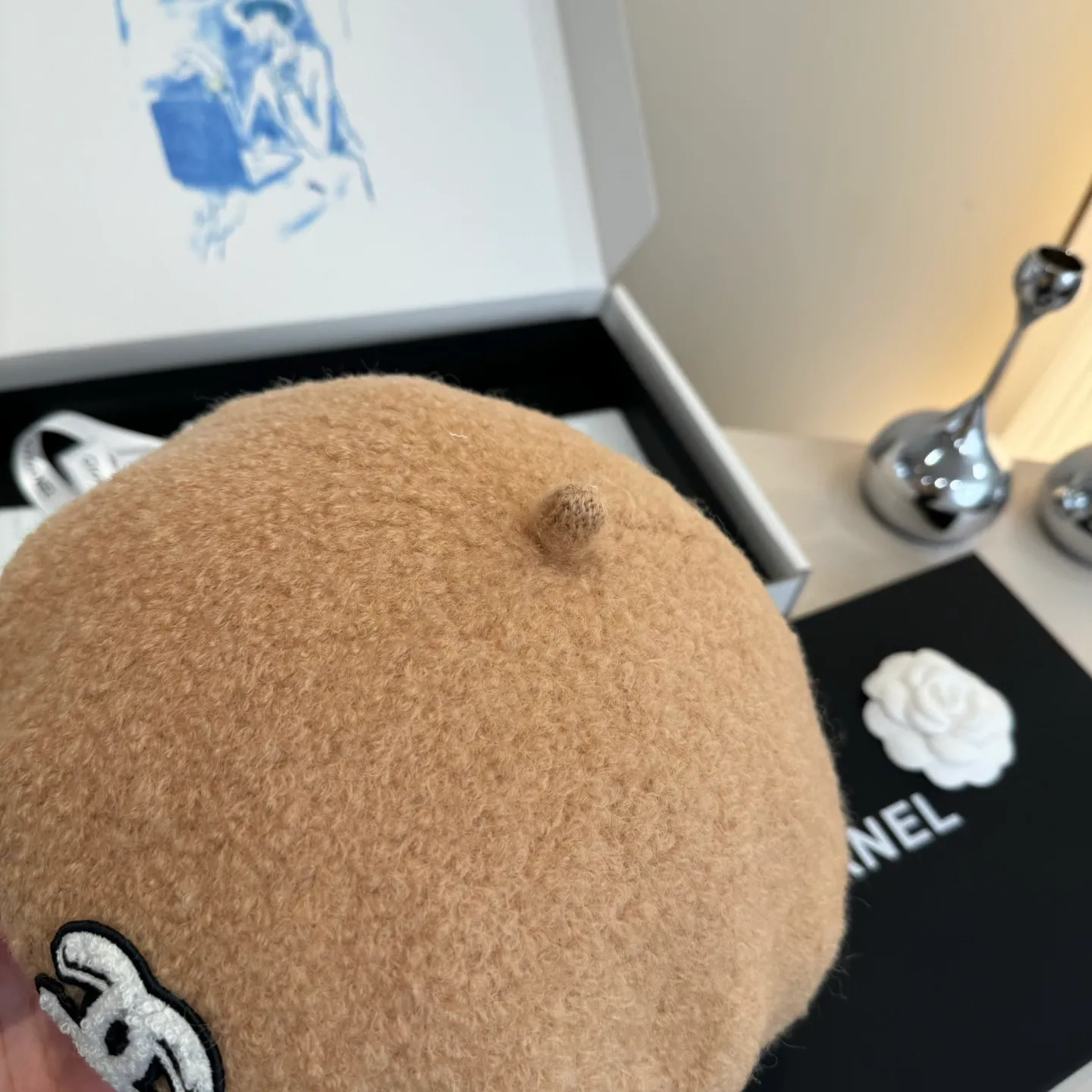 💰120¥ Chanel wool beret, pumpkin hat, 100% wool🦙 fabric, head circumference 57cm