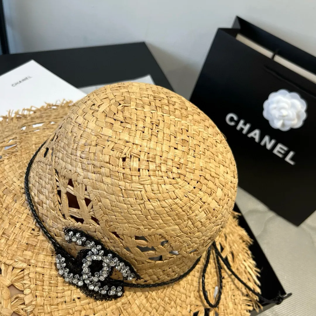 💰150¥ Chanel raffia hat, head circumference 57cm