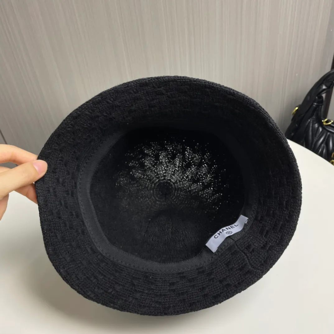 P50 with dust bag [Chanel Chanel] 2024 autumn and winter new style small fragrance bucket hat bucket hat ~ simple and elegant, popular online style