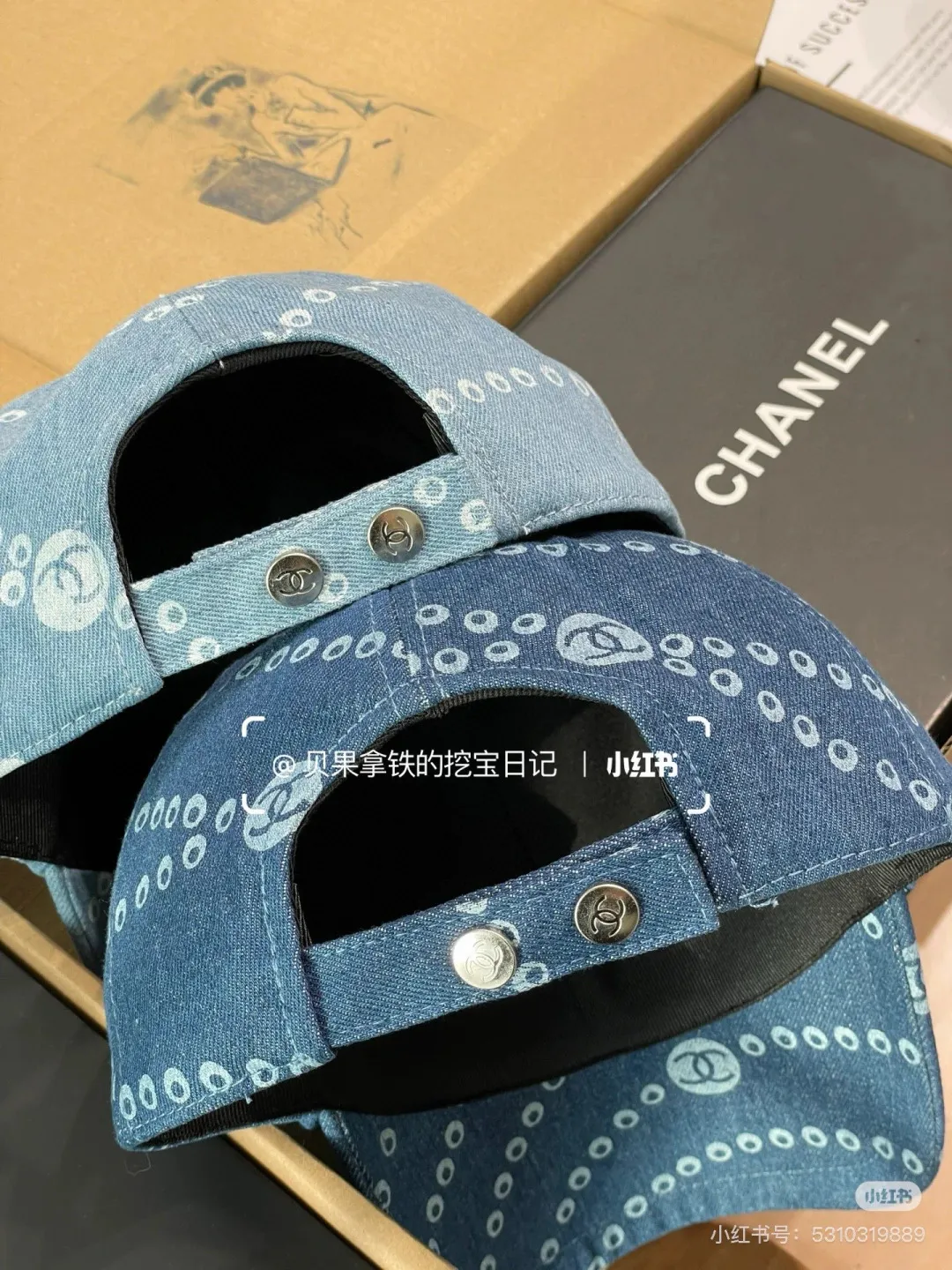 💰70¥ Chanel denim peaked hat, 25 years new counter model, head circumference 57cm
