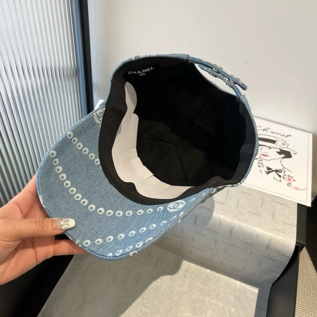 💰70¥ Chanel denim peaked hat, 25 years new counter model, head circumference 57cm
