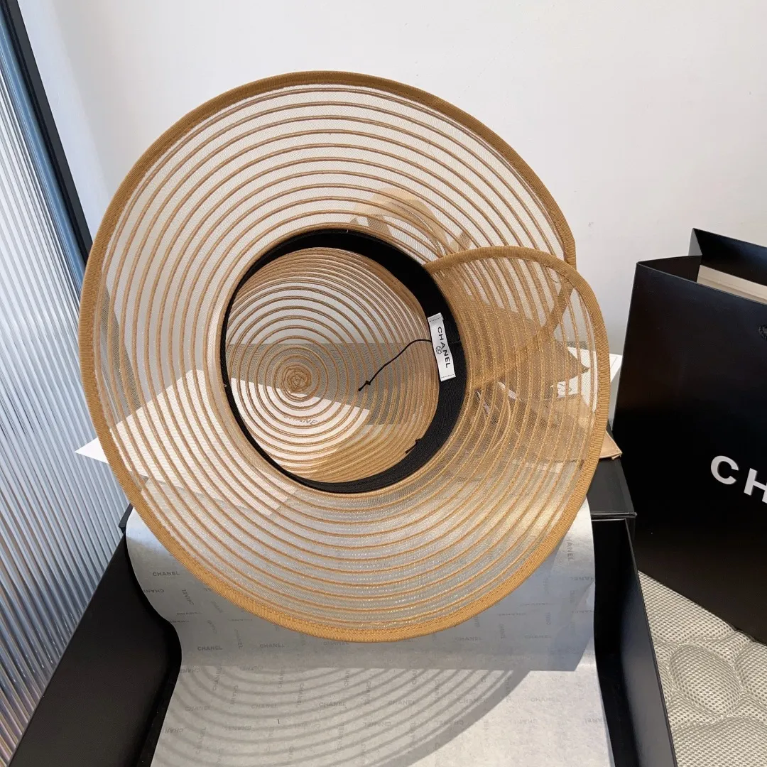 💰150¥ Chanel organza ladylike hat with satin bow, head circumference 57cm