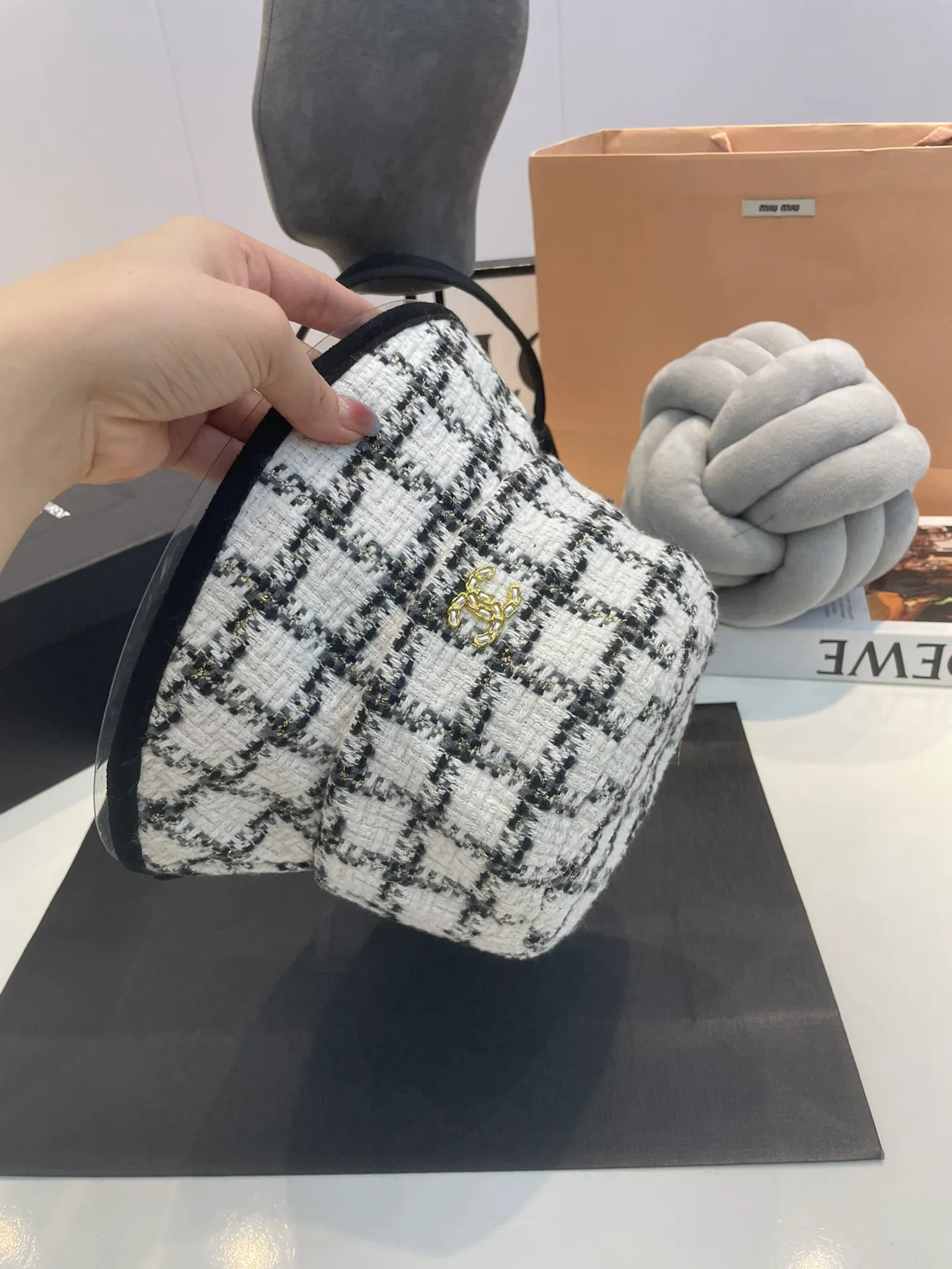 P60 Chanel Chanel 2022 autumn and winter new fisherman hat, plaid cold hat, quality YYdS and super cost-effective