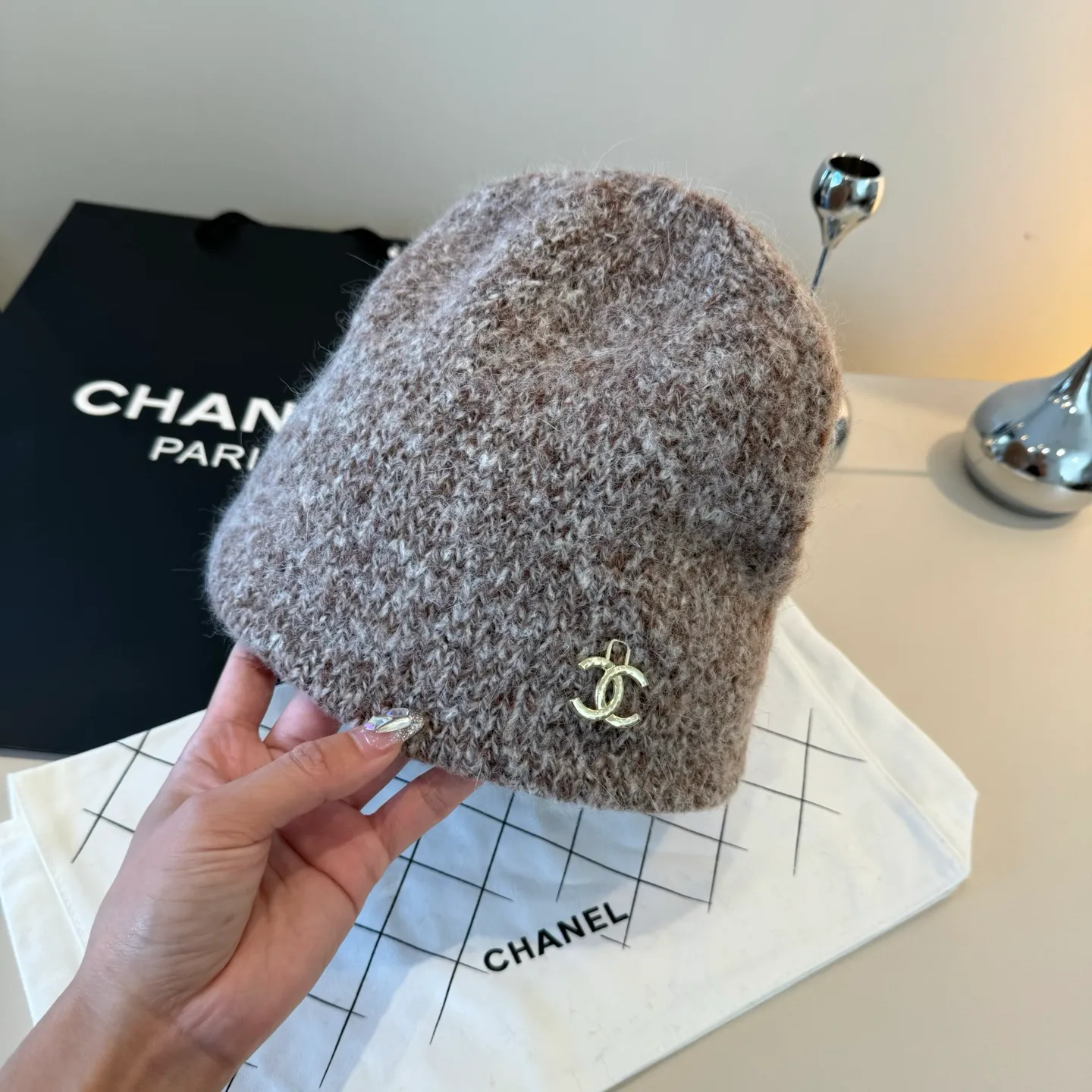 💰100¥ Chanel wool beanie, 100% wool🦙 fabric, head circumference 57cm