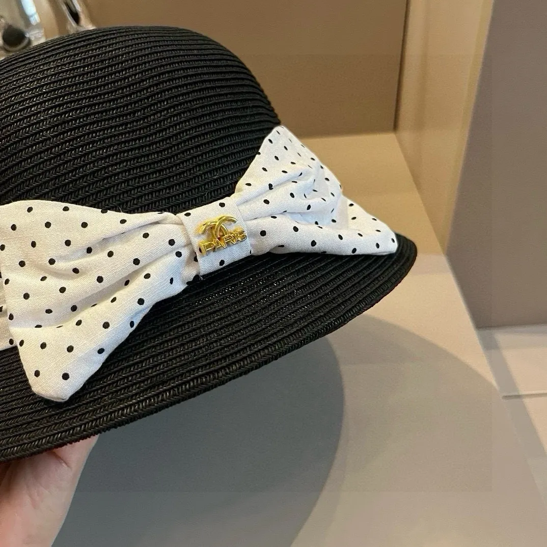💰130¥ Chanel straw hat, lady style round hat, high-end customization, head circumference 57cm