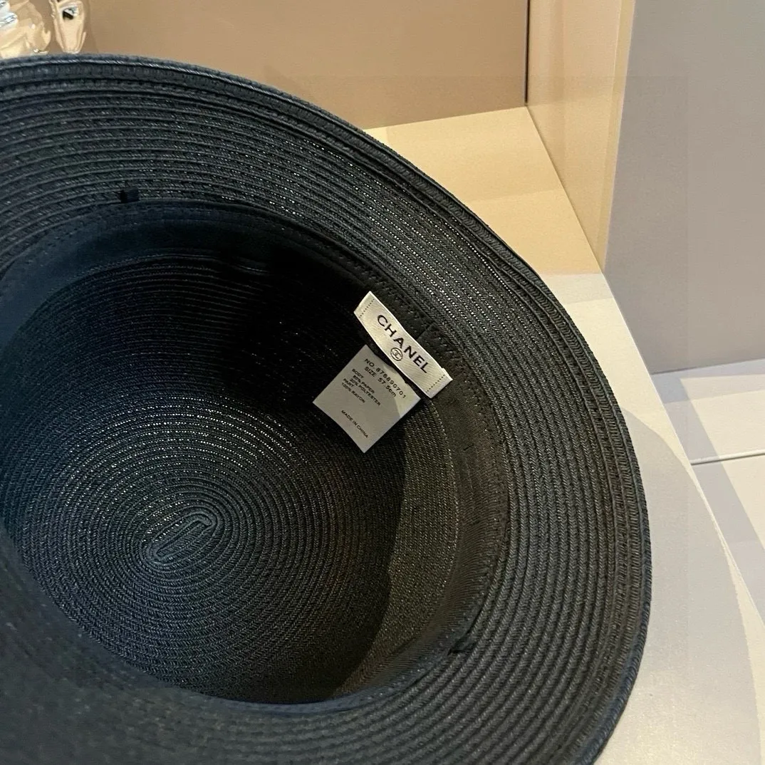 💰130¥ Chanel straw hat, lady style round hat, high-end customization, head circumference 57cm