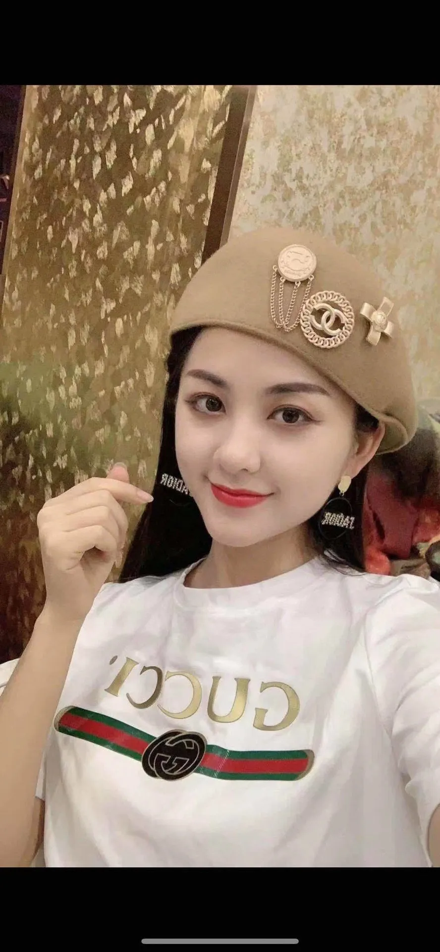P180 Chanel CHANEI Internet celebrity same style autumn and winter 100% wool beret versatile peaked cap casual British painter hat warm and progressive hat goddess must-have