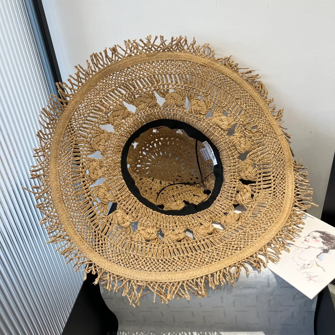 💰150¥ Chanel Bohemian style sun hat, beach sun hat, head circumference 57cm
