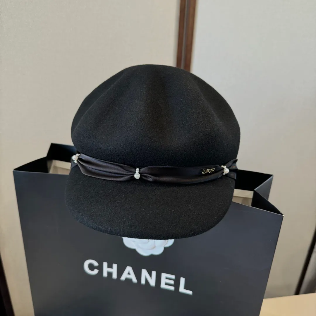 🉐250¥ Dior wool peaked military cap, washed leather brim, 100% wool🦙, head circumference 57cm