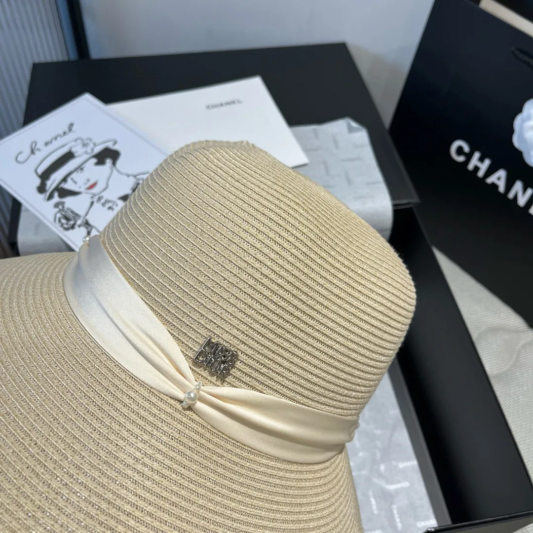 💰150¥ Dior new basin hat, PP straw hat, basin hat, head circumference 57cm