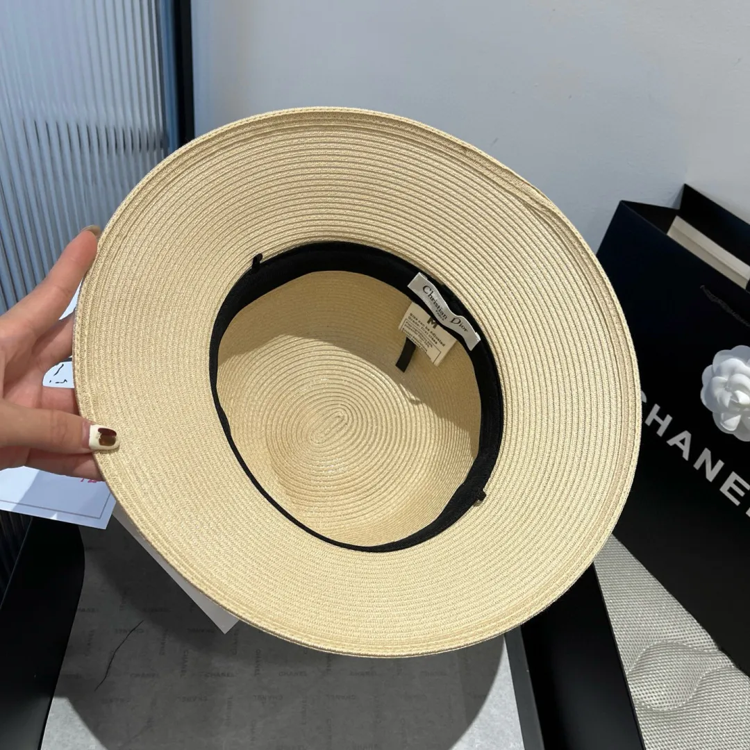 💰150¥ Dior new basin hat, PP straw hat, basin hat, head circumference 57cm
