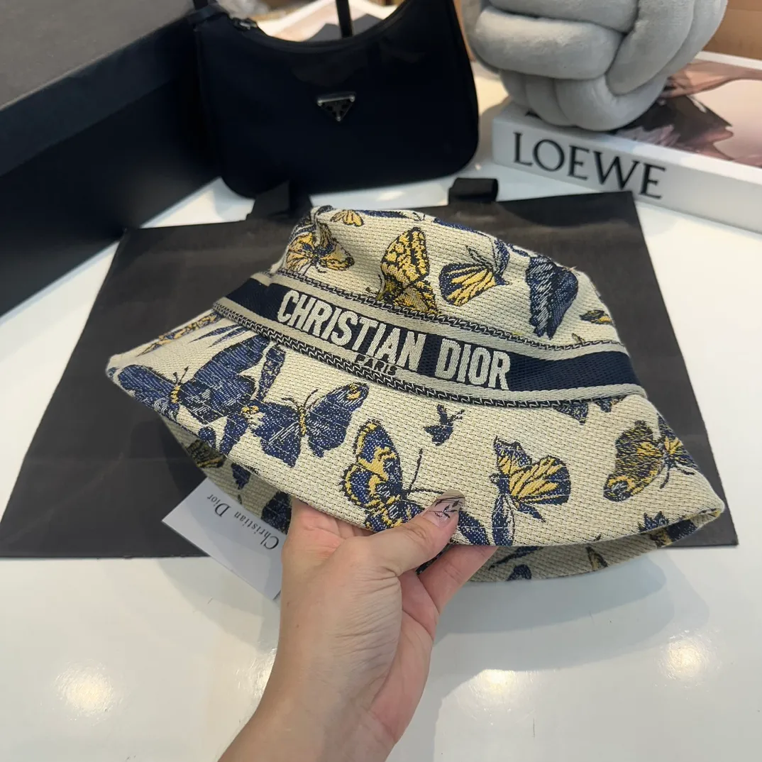 P76 Dior DIOR official website is launched simultaneously. New Korean version of flowers, heavy industry customization, 1:1 original quality, high version fisherman hat, original quality counter
