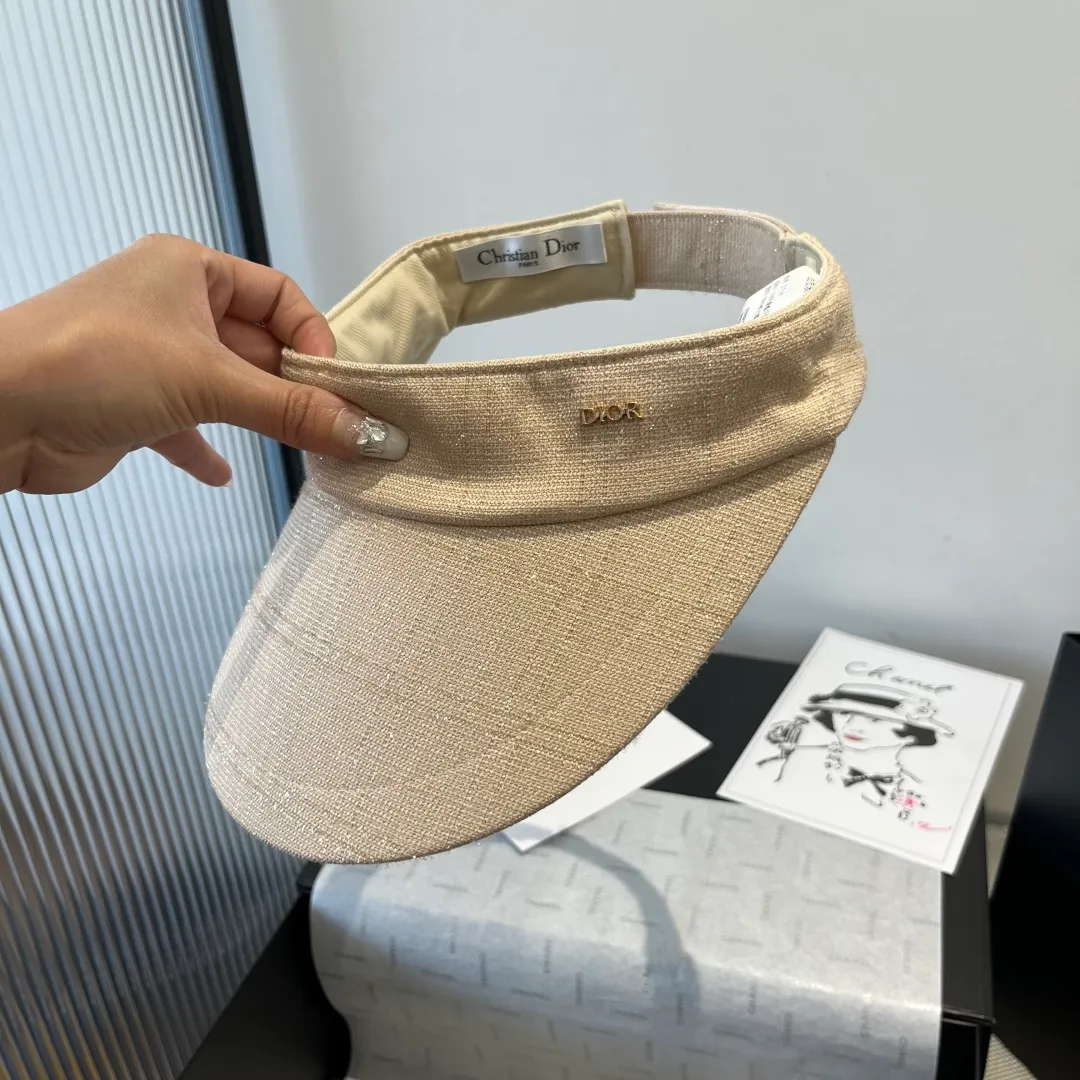💰110¥ Dior original single empty top peaked cap, sun protection headband, high-end customization, with molded strips
