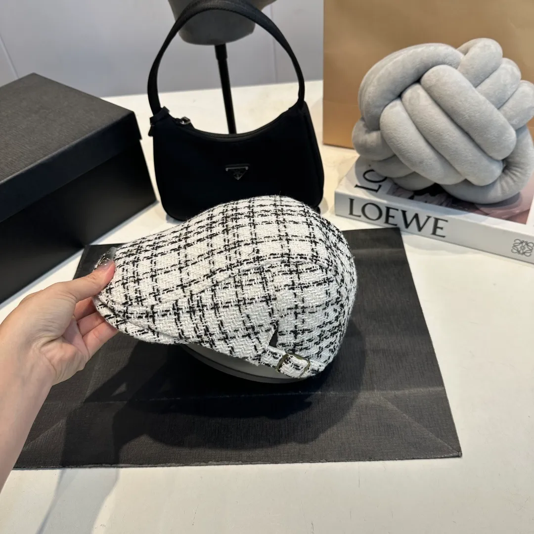 P60 Dior 2025 new beret, classic houndstooth beret, head circumference 57cm