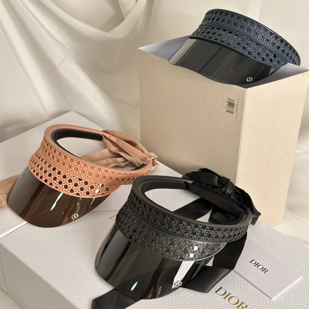 ‼ ️ In stock Sun hat UV400%🌞 Dio*2025 new sun hat VeryDiorV1U 3D printed rattan➕Side bow🎀