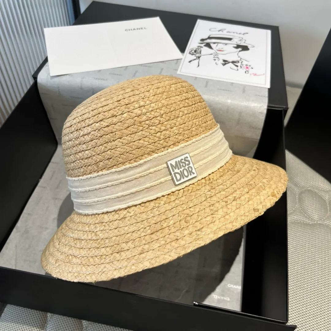 💰140¥ Dior Winter Olympics 2025 summer hat, straw hat, small and fresh, head circumference 57cm