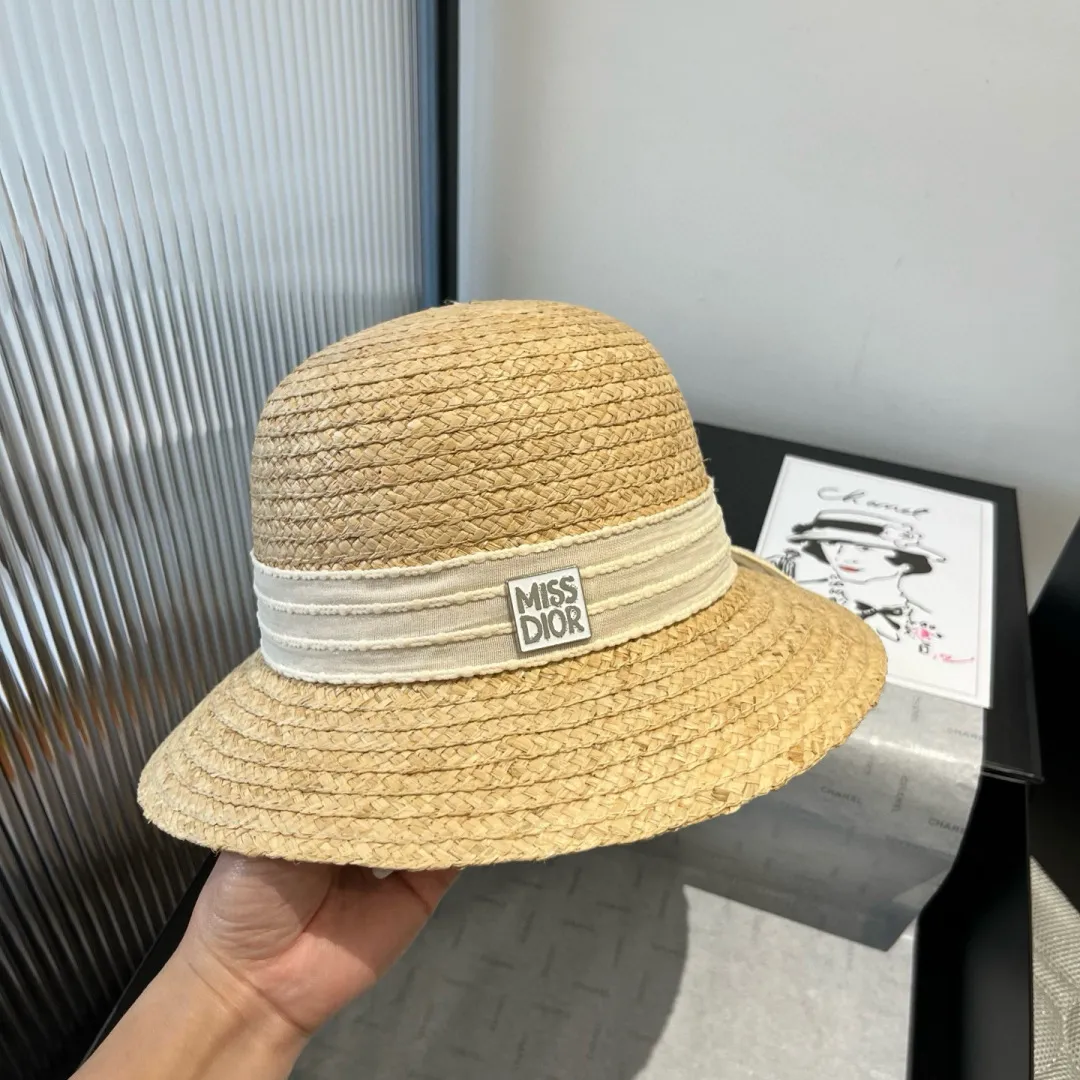 💰140¥ Dior Winter Olympics 2025 summer hat, straw hat, small and fresh, head circumference 57cm
