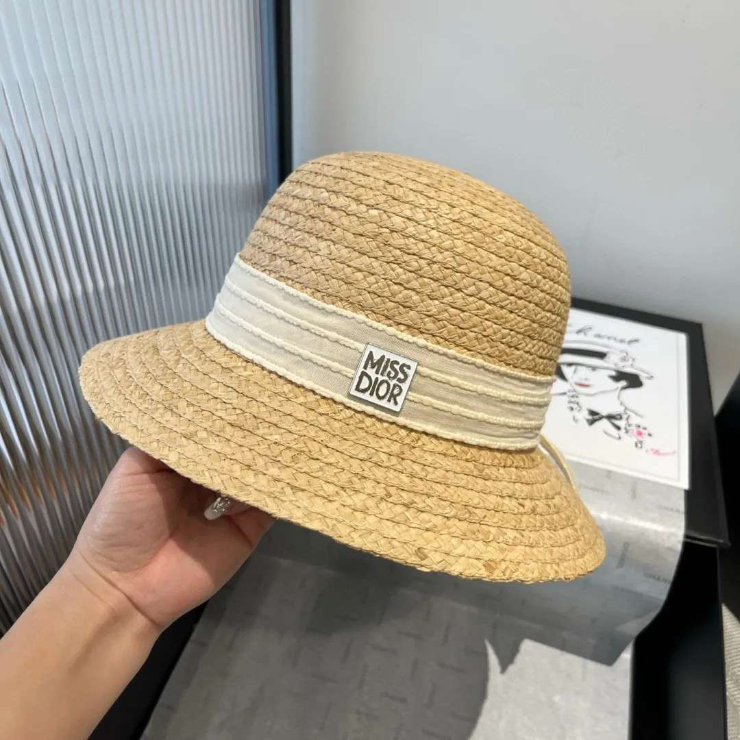 💰140¥ Dior Winter Olympics 2025 summer hat, straw hat, small and fresh, head circumference 57cm