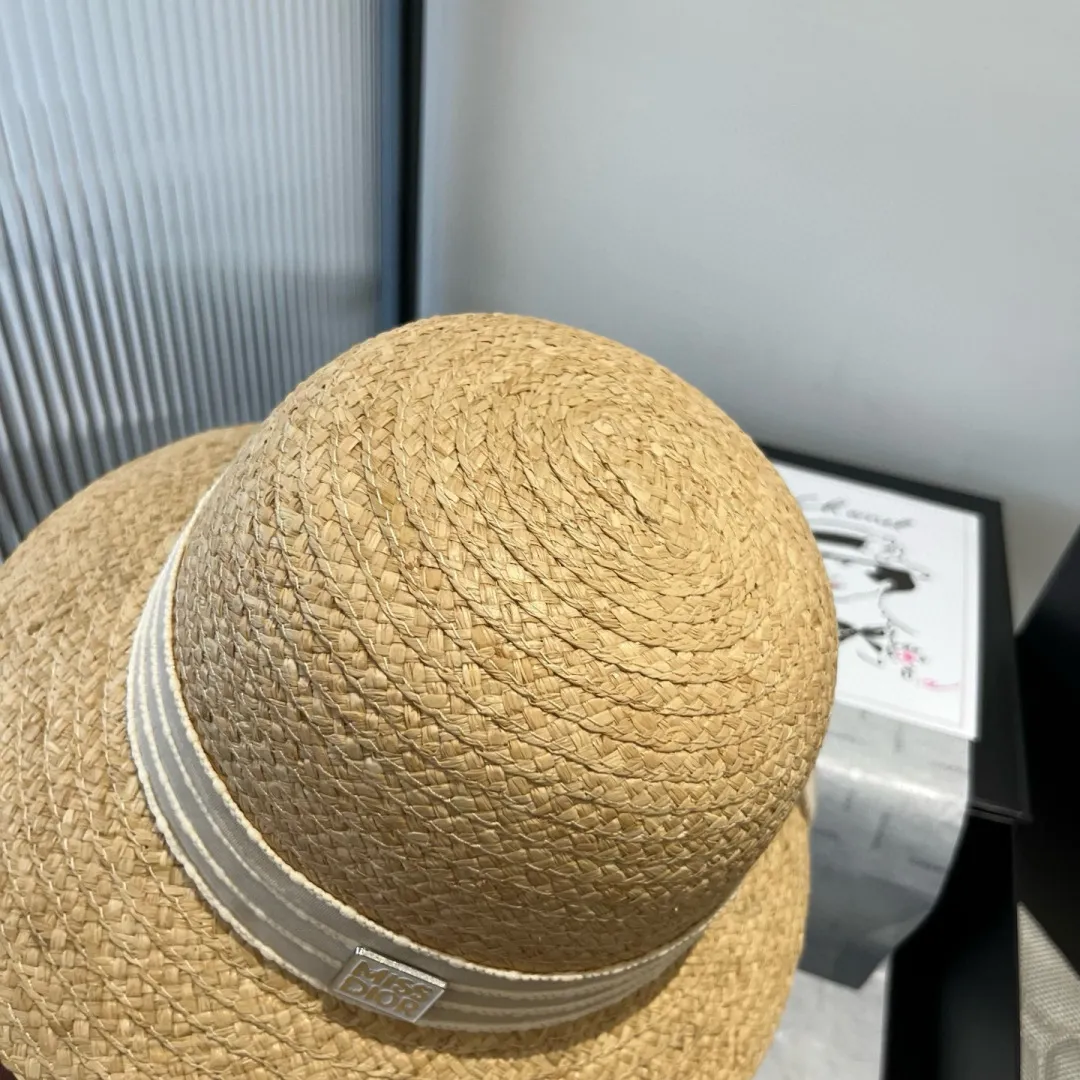 💰140¥ Dior Winter Olympics 2025 summer hat, straw hat, small and fresh, head circumference 57cm