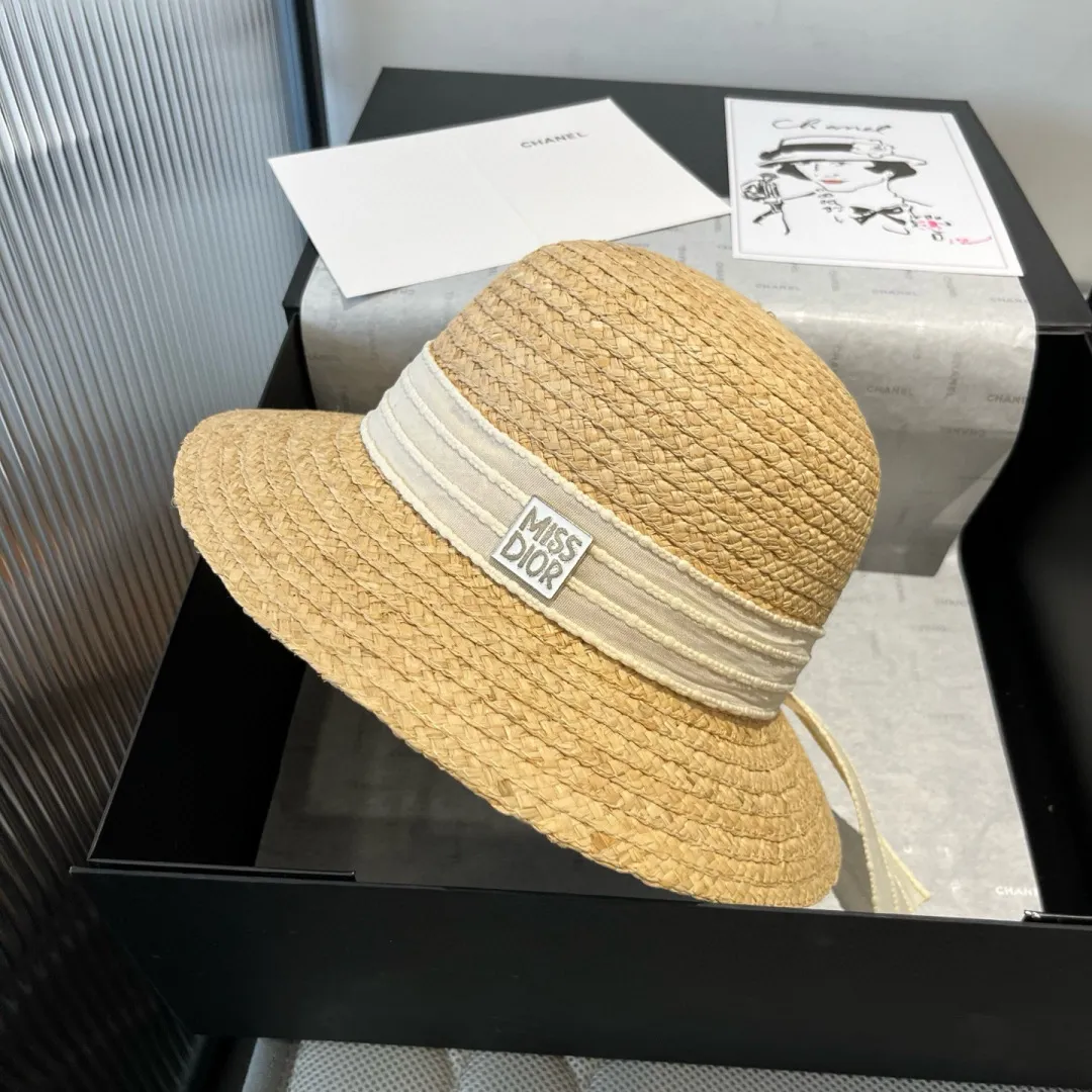 💰140¥ Dior Winter Olympics 2025 summer hat, straw hat, small and fresh, head circumference 57cm