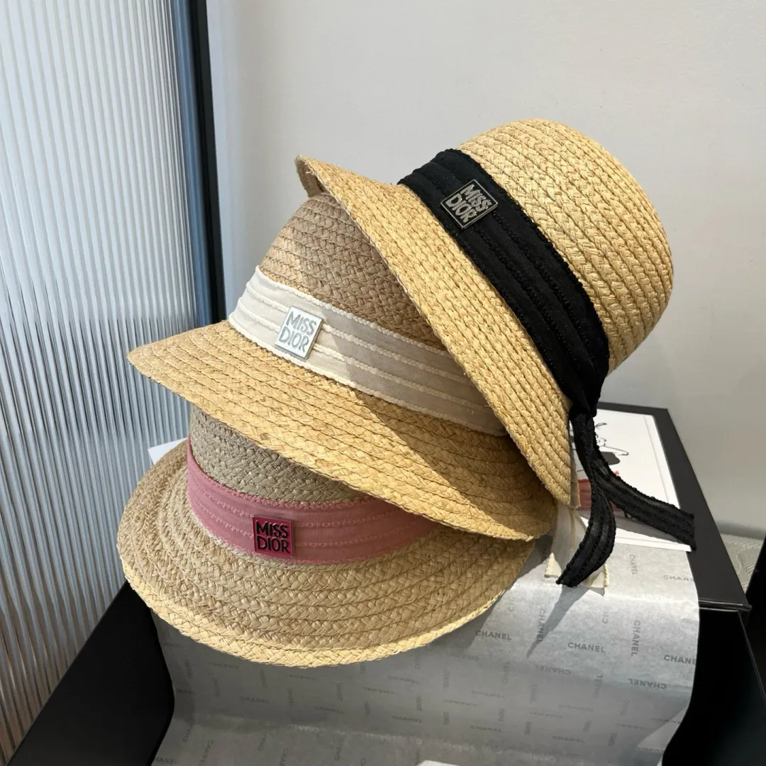 💰140¥ Dior Winter Olympics 2025 summer hat, straw hat, small and fresh, head circumference 57cm