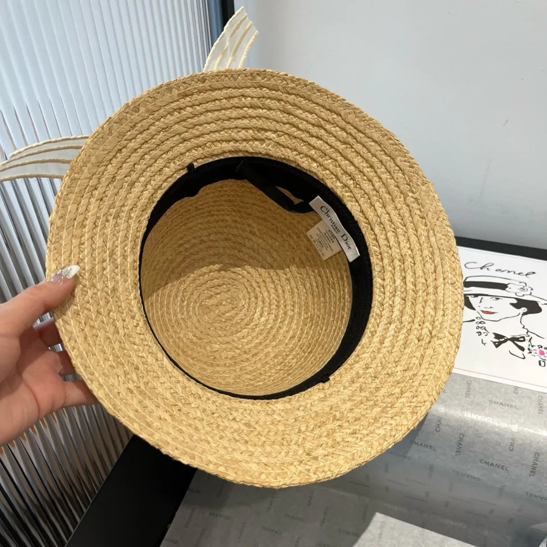 💰140¥ Dior Winter Olympics 2025 summer hat, straw hat, small and fresh, head circumference 57cm