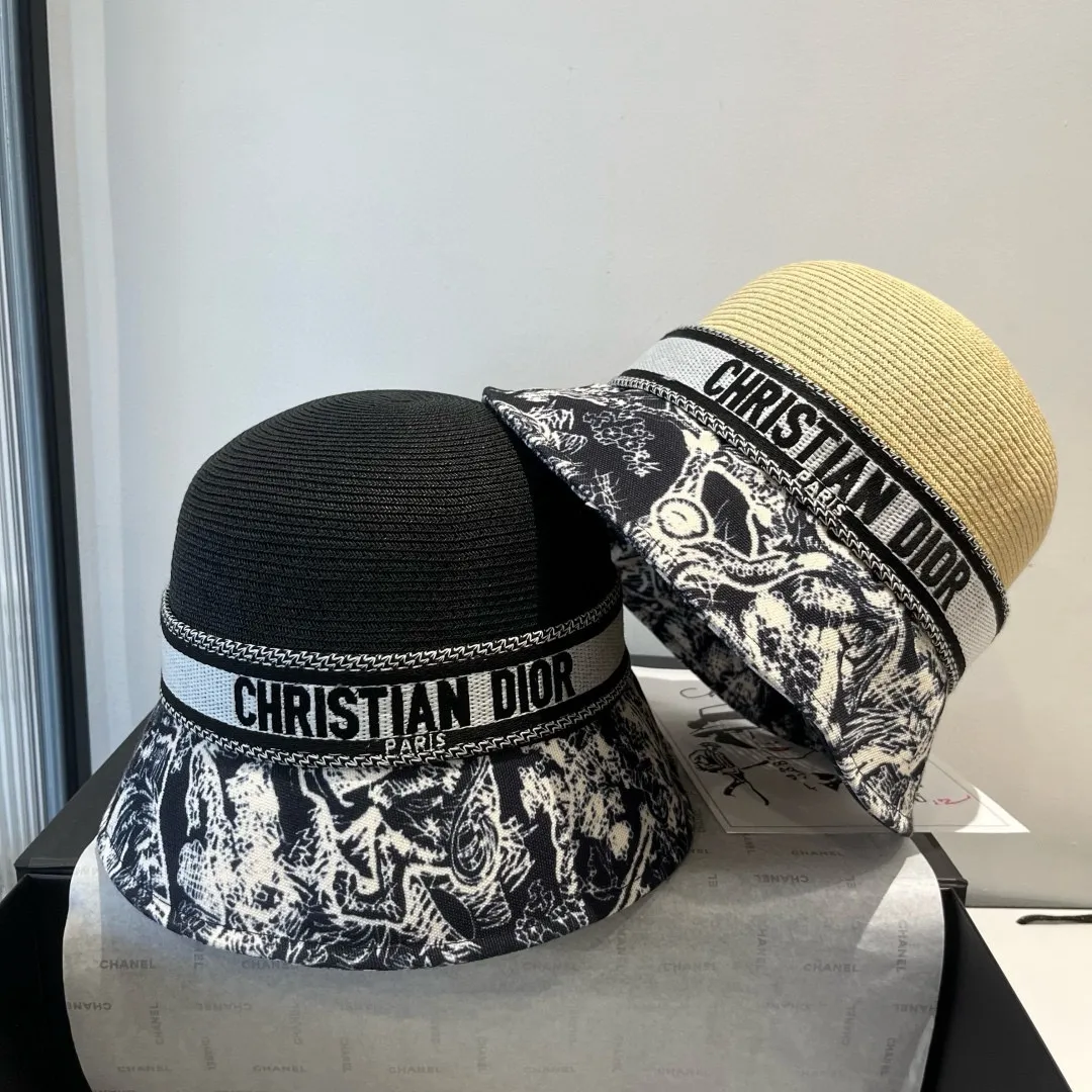 160¥ Dior new basin hat, straw hat, head circumference 57cm